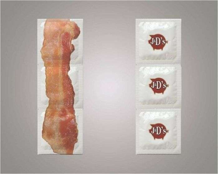 Спеціальні презервативи зі смаком бекону (3 фото)
