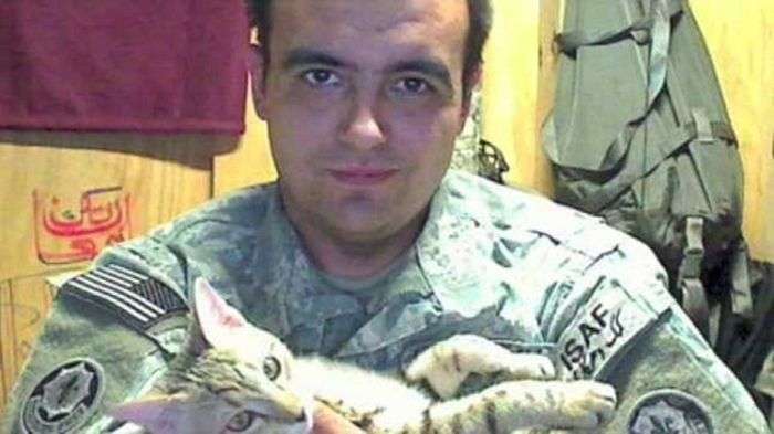 Американський солдат залишився в боргу перед котом (6 фото)